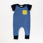 Load image into Gallery viewer, Zipper Romper in Summer Cornflower
