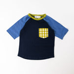Load image into Gallery viewer, Raglan Pocket Tee in Navy Citron
