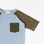 Load image into Gallery viewer, Raglan Pocket Tee in Olive Prairie
