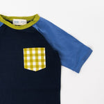 Load image into Gallery viewer, Raglan Pocket Tee in Navy Citron
