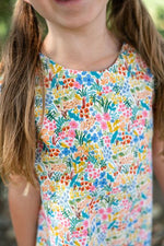 Load image into Gallery viewer, Scalloped Dress in Summer Wildflowers
