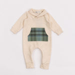 Load image into Gallery viewer, Bamboo Shawl Collar Romper in Flax Laurel
