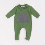 Load image into Gallery viewer, Bamboo Shawl Collar Romper in Grass
