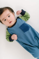 Load image into Gallery viewer, Bamboo Zipper Romper in Pacific Colorblock
