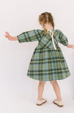 Load image into Gallery viewer, Birthday Dress in Laurel Plaid Flannel
