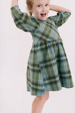 Load image into Gallery viewer, Birthday Dress in Laurel Plaid Flannel

