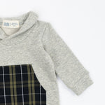 Load image into Gallery viewer, Shawl Collar Romper in Shadow Plaid
