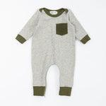 Load image into Gallery viewer, Bamboo Zipper Romper in Heather Olive
