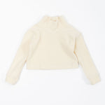 Load image into Gallery viewer, Funnel Cropped Sweatshirt in Cream Sherpa
