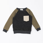 Load image into Gallery viewer, Bamboo Raglan Pullover in Olive Shadow
