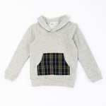 Load image into Gallery viewer, Shawl Collar Sweatshirt in Shadow Plaid
