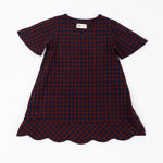 Load image into Gallery viewer, Scalloped Dress in Rust Gingham
