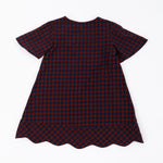 Load image into Gallery viewer, Scalloped Dress in Rust Gingham
