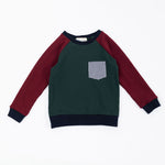 Load image into Gallery viewer, Raglan Pullover in Pine Cranberry
