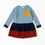 Load image into Gallery viewer, Modern Sweatshirt Dress in Rust Colorblock
