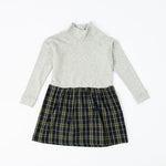 Load image into Gallery viewer, Funnel Sweatshirt Dress in Shadow Plaid

