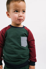 Load image into Gallery viewer, Raglan Pullover in Pine Cranberry
