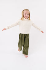 Load image into Gallery viewer, Funnel Cropped Sweatshirt in Cream Sherpa

