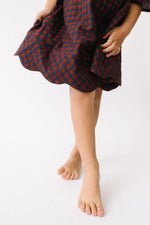 Load image into Gallery viewer, Scalloped Dress in Rust Gingham
