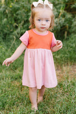 Load image into Gallery viewer, Playground Dress in Rose Colorblock

