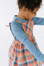 Load image into Gallery viewer, Pinafore Dress in Sunset Plaid
