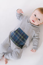 Load image into Gallery viewer, Bamboo Shawl Collar Romper in Gray Schoolhouse
