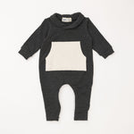 Load image into Gallery viewer, Bamboo Shawl Collar Romper in Pepper
