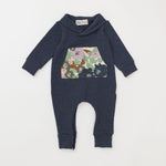 Load image into Gallery viewer, Bamboo Shawl Collar Romper in Evening Meadow
