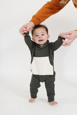 Load image into Gallery viewer, Bamboo Shawl Collar Romper in Pepper
