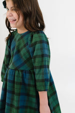 Load image into Gallery viewer, Birthday Dress in Evergreen Plaid
