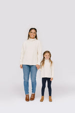 Load image into Gallery viewer, Women's Funnel Neck Sweatshirt in Cream Sherpa
