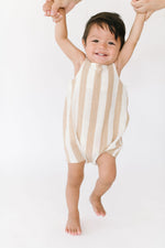 Load image into Gallery viewer, Knotted Shortall in Khaki Stripe
