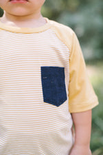 Load image into Gallery viewer, Raglan Pocket Tee in Buttercup
