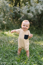 Load image into Gallery viewer, Bamboo Shortall in Buttercup Stripe
