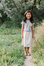 Load image into Gallery viewer, Midi Skirt in Citron Blooms
