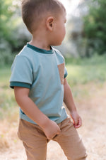 Load image into Gallery viewer, Ringer Pocket Tee in Pond
