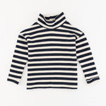 Load image into Gallery viewer, Funnel Neck Sweatshirt in Navy Stripe
