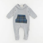 Load image into Gallery viewer, Bamboo Shawl Collar Romper in Gray Schoolhouse
