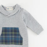 Load image into Gallery viewer, Bamboo Shawl Collar Romper in Gray Schoolhouse
